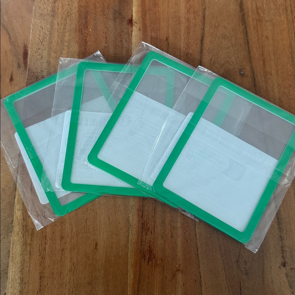 Green trading card protectors set of 4